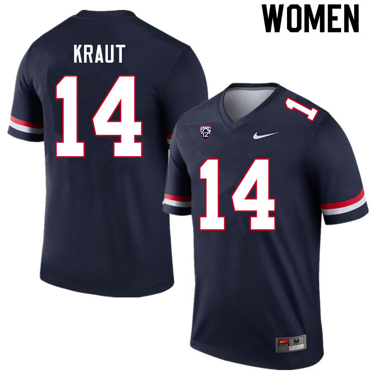 Women #14 Logan Kraut Arizona Wildcats College Football Jerseys Sale-Navy